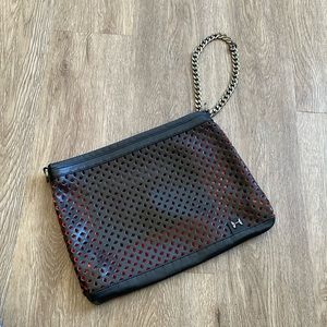 Halston Heritage perforated leather purse